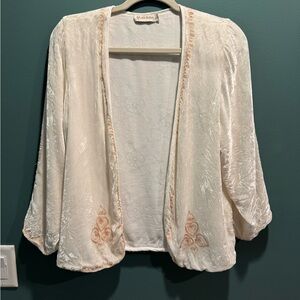 Elegant Cream Jacket with Embroidered Details